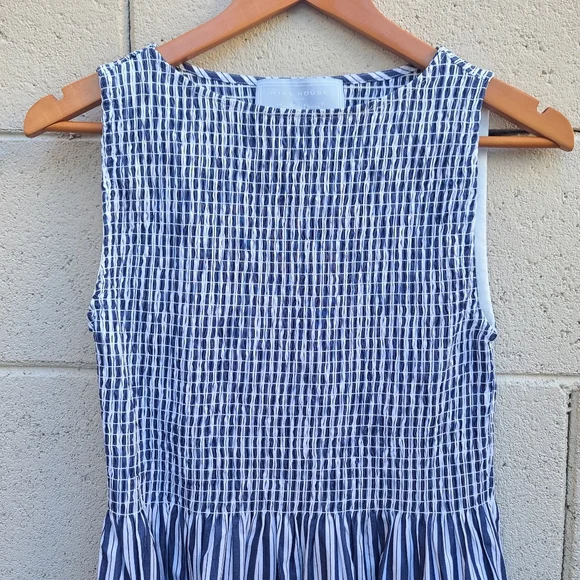 Hill House Home | Cosima Nap Dress In Navy Stripe Size Small - Picture 4 of 7